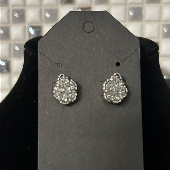 Kendra Scott Drusy Silver Stud Earrings - Picture 2 of 2